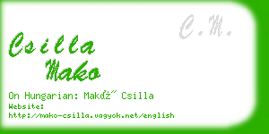 csilla mako business card